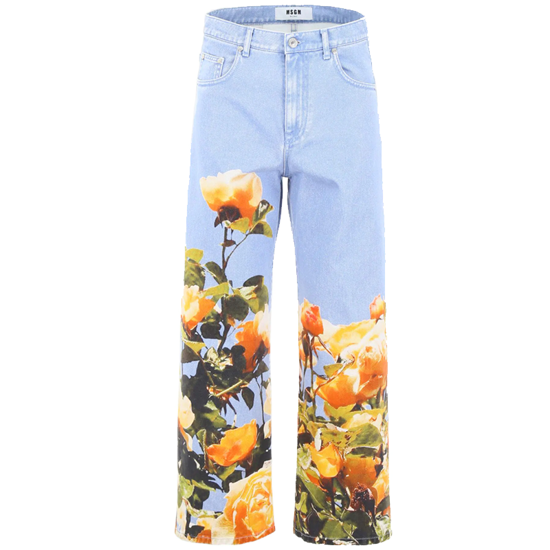 MSGM Jeans with Floral Print
