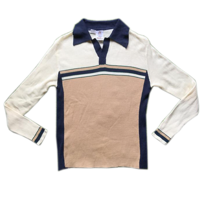etsy vintage 70s polo strip sweater