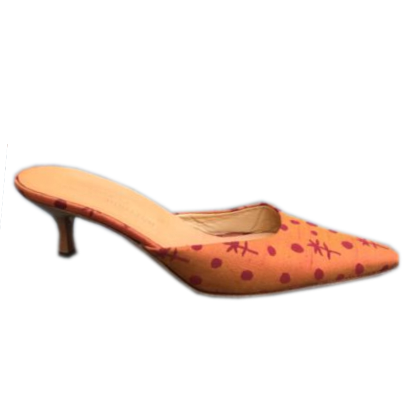 Vintage Stubbs & Wootton printed pointed-toe mules