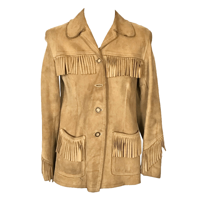 Thrilling vintage 60's Brown Suede Fringe Leather Jacket