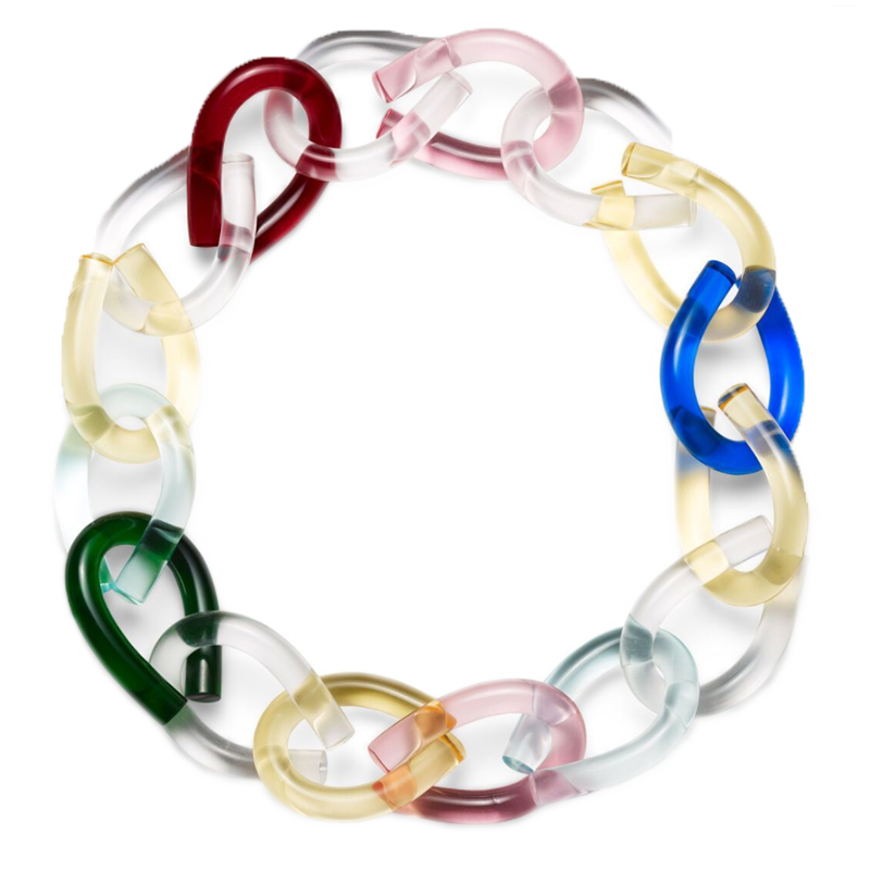 Corey Moranis Multicolor Lucite Chain Necklace