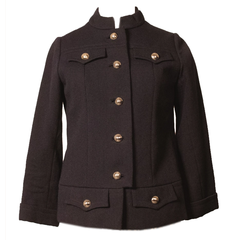 Moore Vintage Jacques Heim Navy Wool Military Style Jacket