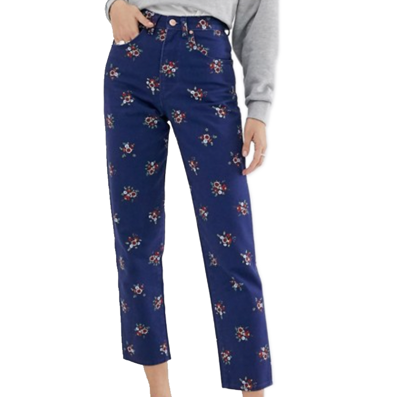 Wrangler high rise mom jean in floral print