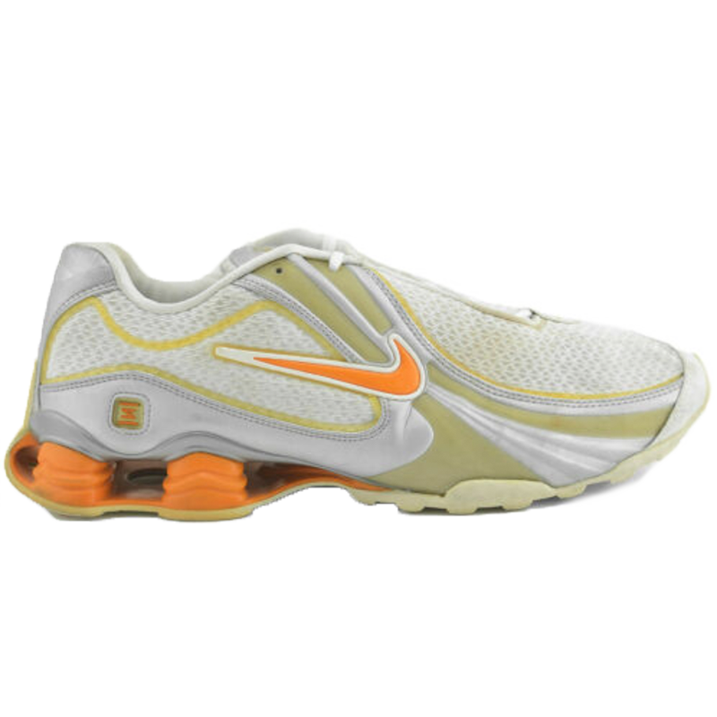 Vintage white and orange nike shox men's sneakers