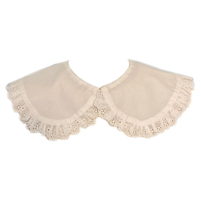 Etsy handmade white cotton collar with lace trim