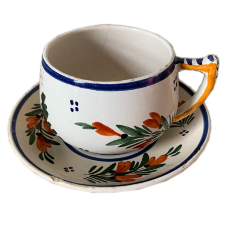 etsy vintage 40s Henriot Quimper Cup and Saucer