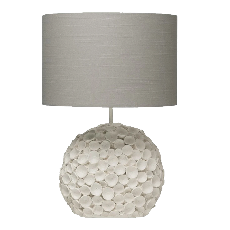 EcoVibe Distressed Resin Table Lamp with Linen Shade