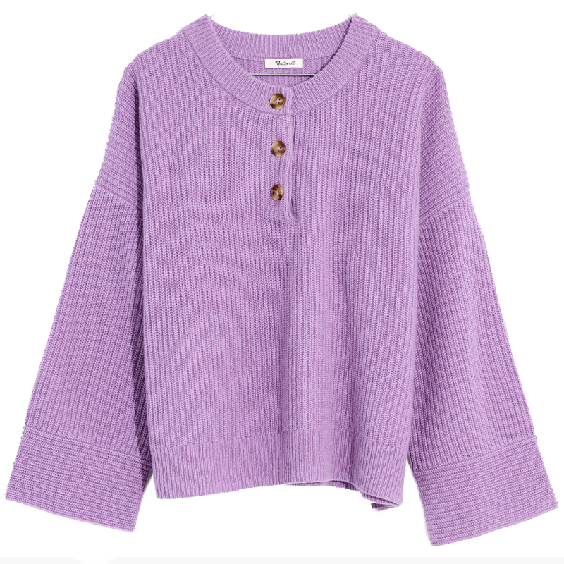 Madewell recycled cashmere henley lavender