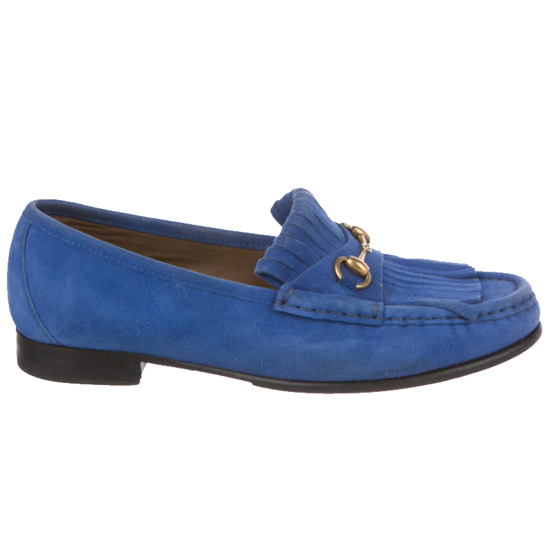 Gucci Vintage Horsebit blue Suede Loafers