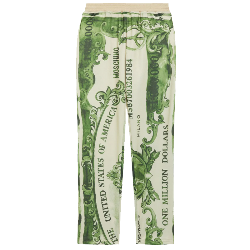 Moschino money printed fleece track pants