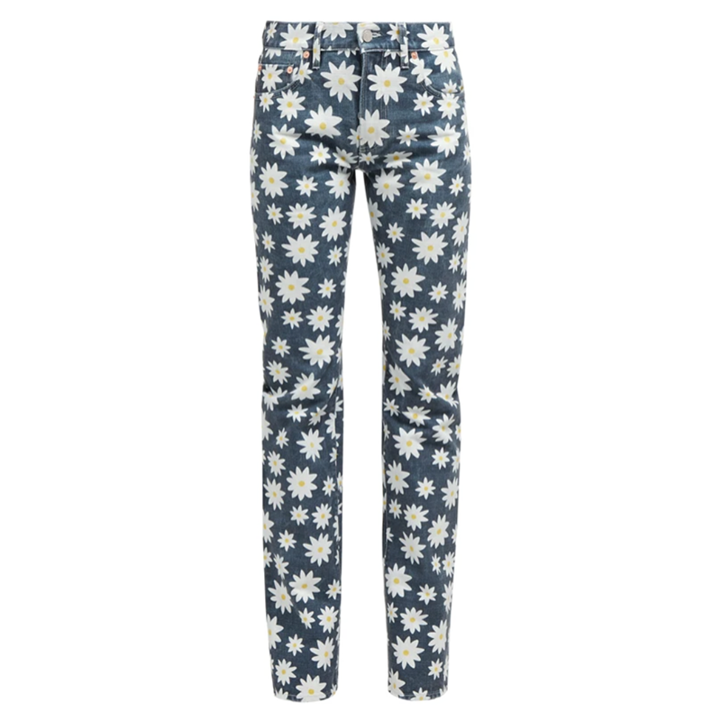 Holiday Boileau Daisy-Print High-Rise Jeans
