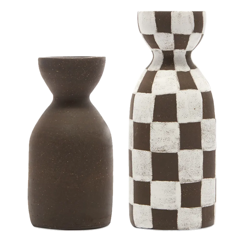 Mellow Ceramics handmade Painted Bud Vase & Candle Holder Set