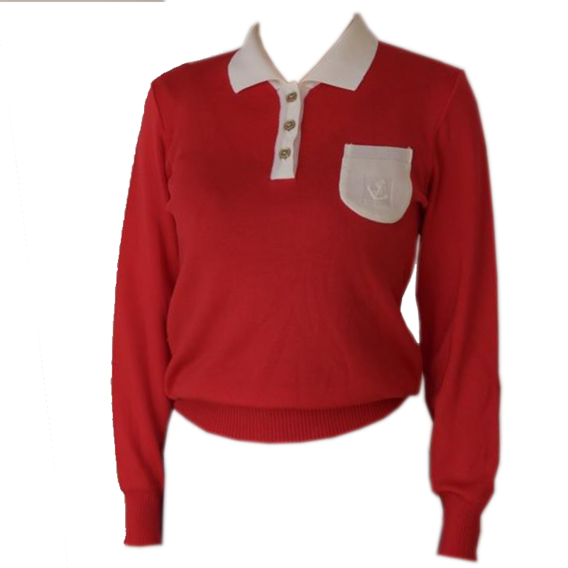 Etsy vintage 70s red polo sweater