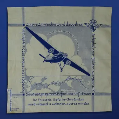 An old Vlisco fabric depicting the plane De Pelikaan
