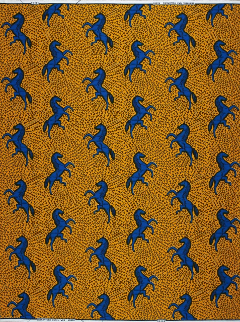  Quality Blue African Full Sequins Wax Fabric Nigeria