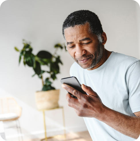 Man looking at phone