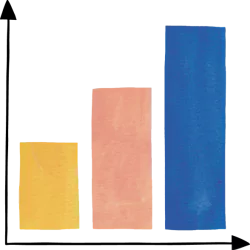 Large illustration of colorful bar chart