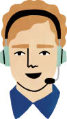 Illustration of person with headset