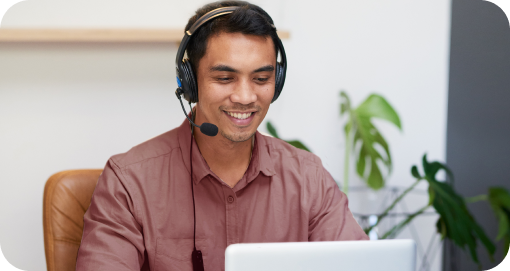 Man in headphones