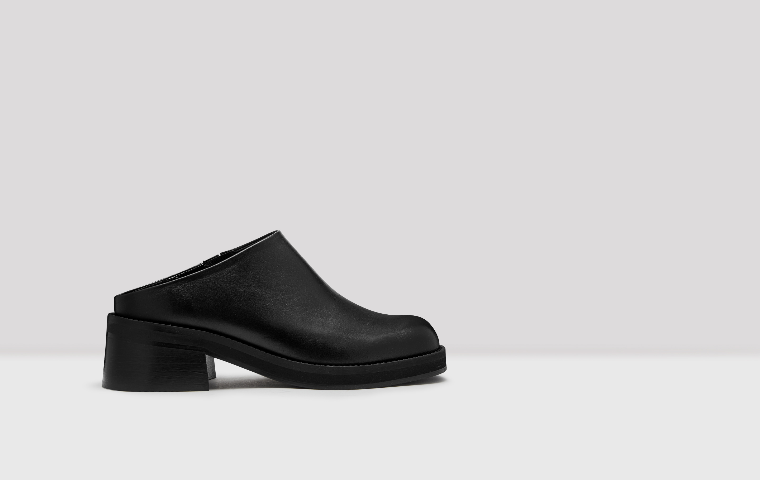 slip on mules black