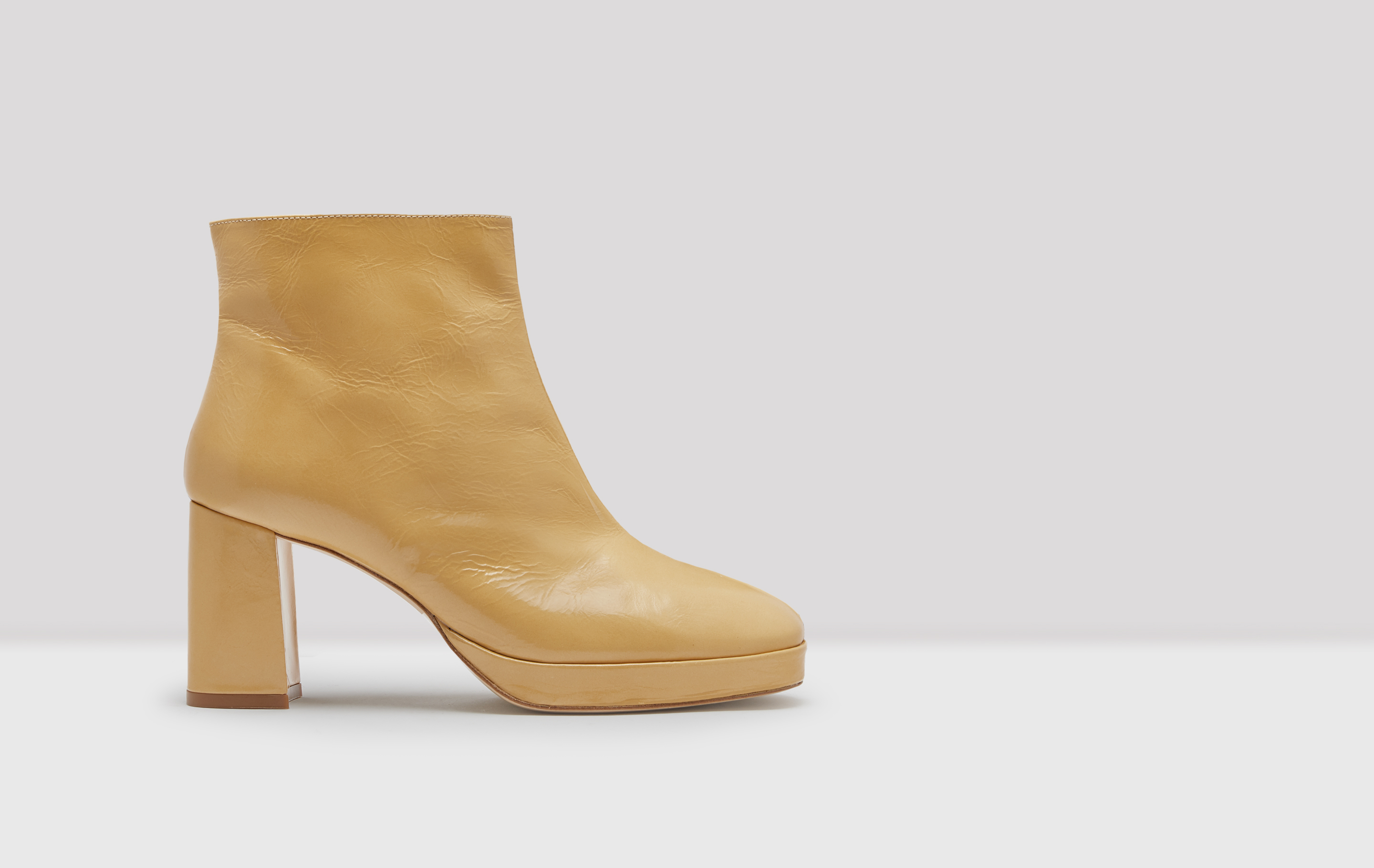 Edith Goldenrod Leather Ankle Boots 