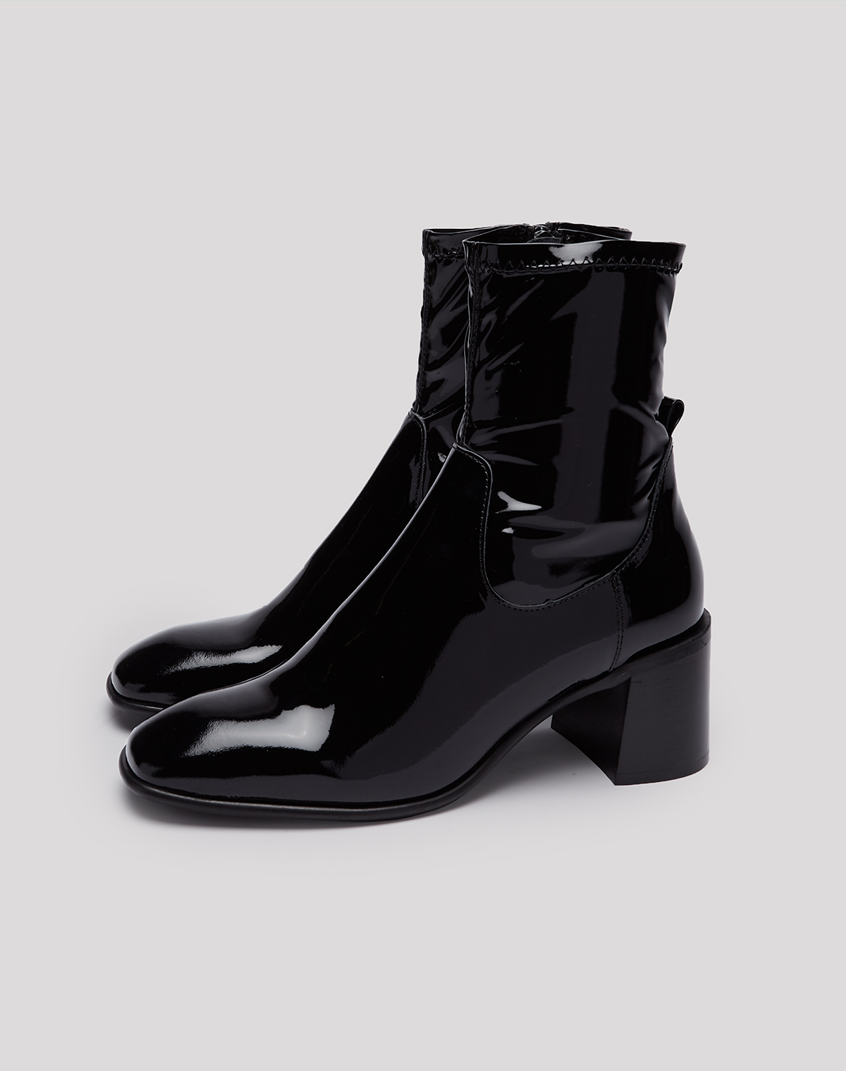 Azra Black Patent Leather Boots // E8 