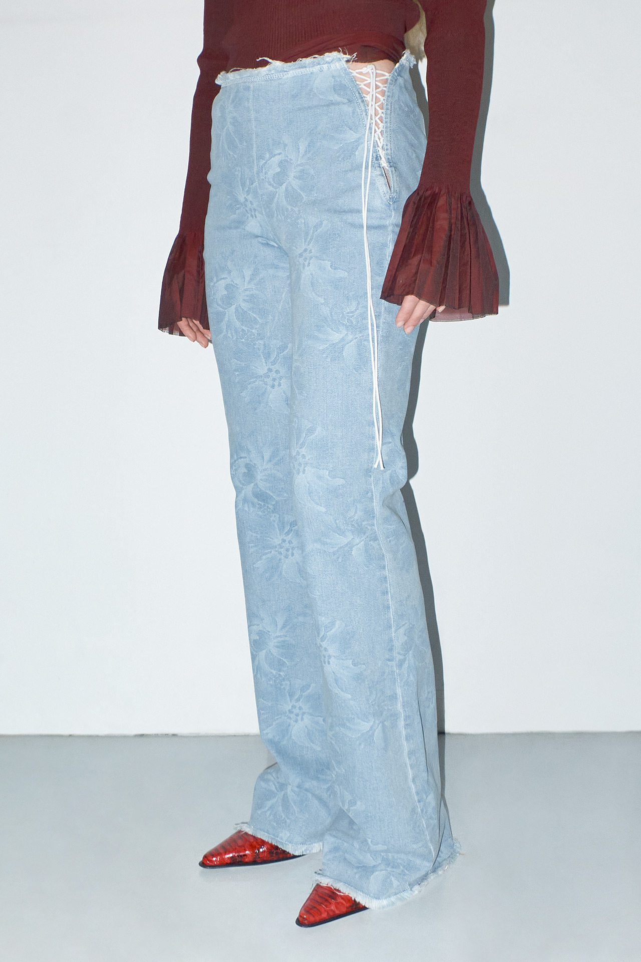 Priya Print Denim Trousers