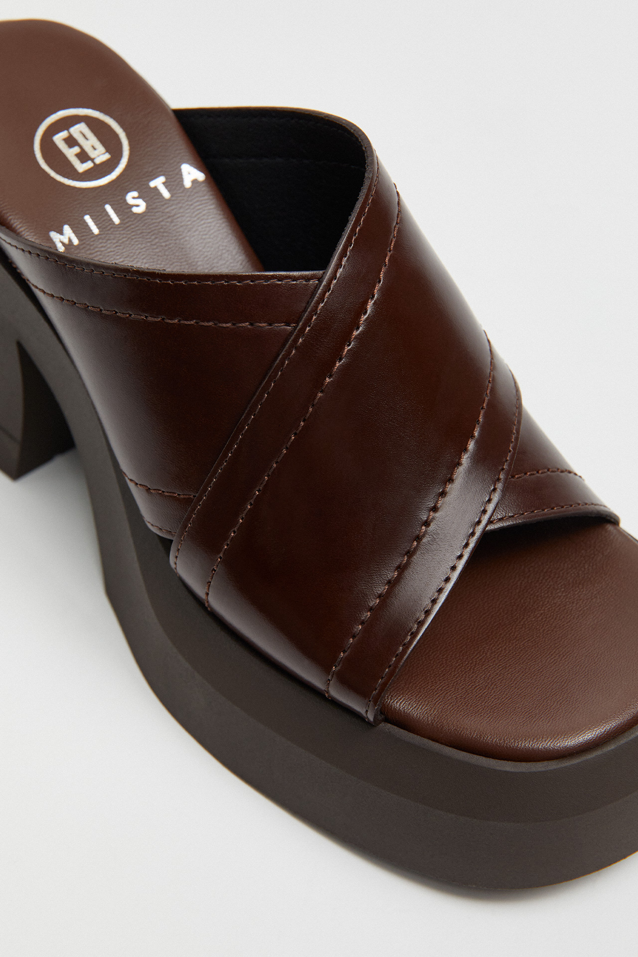 Raissa Brown Mule Sandals | Miista Europe | Made in Portugal