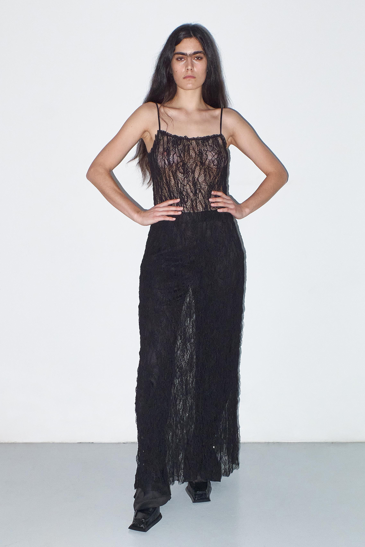 Giulia Lace Black Long Dress | Miista Europe | Made In Spain