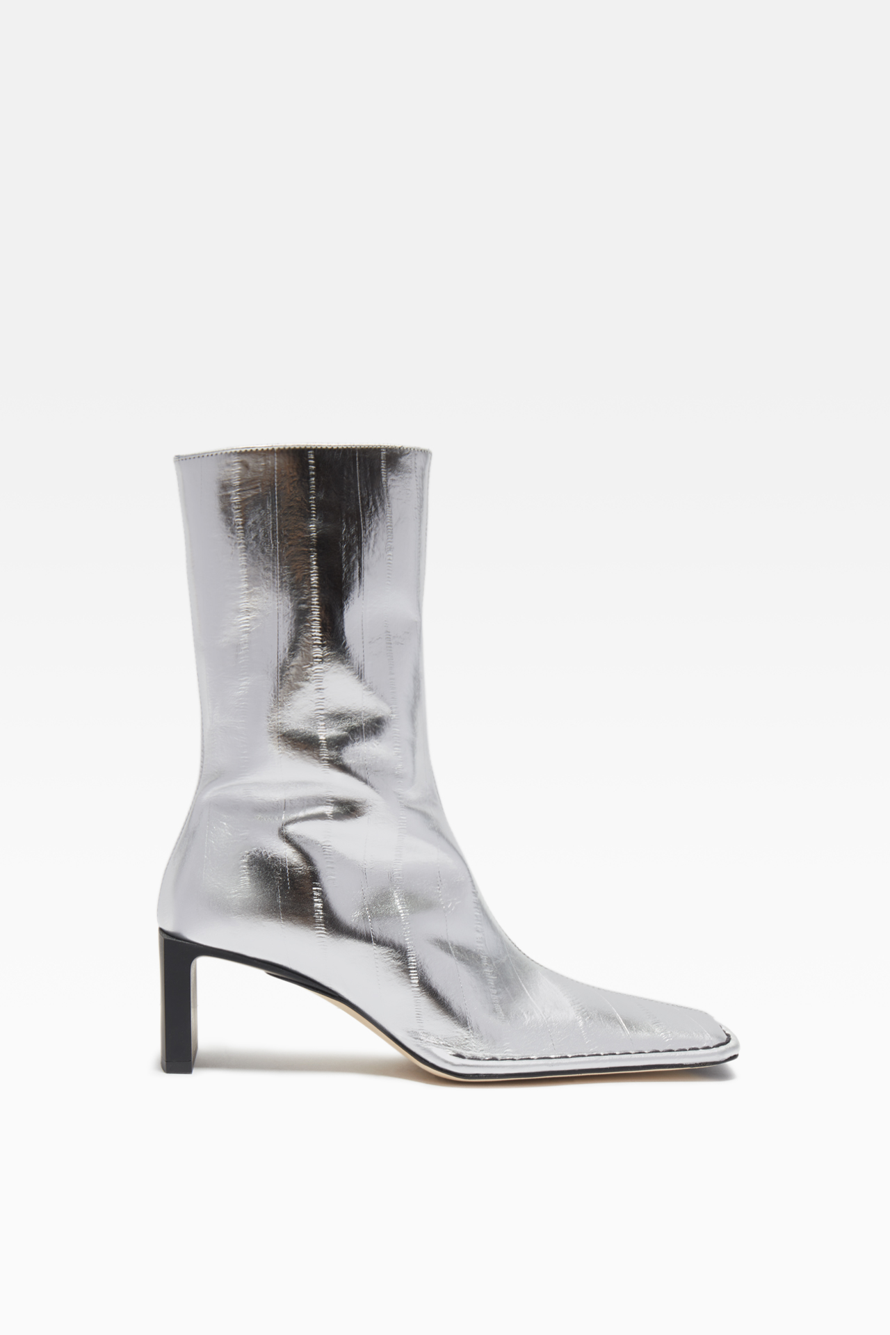 silver boot shoes