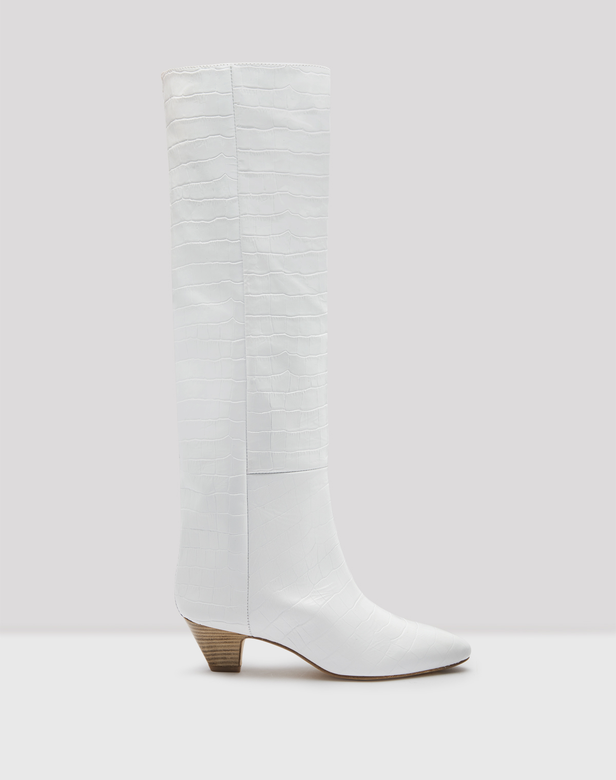 white leather boots