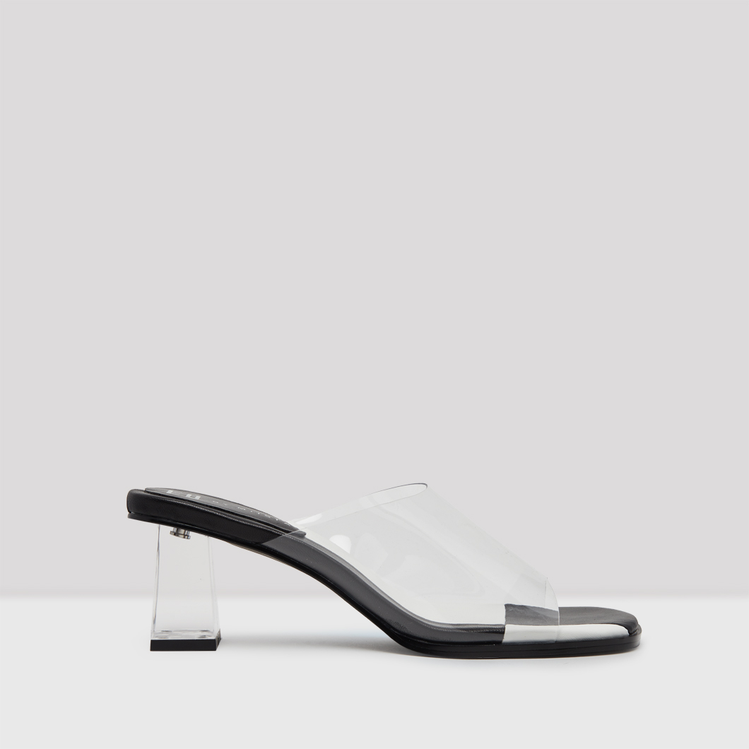 clear vinyl mules