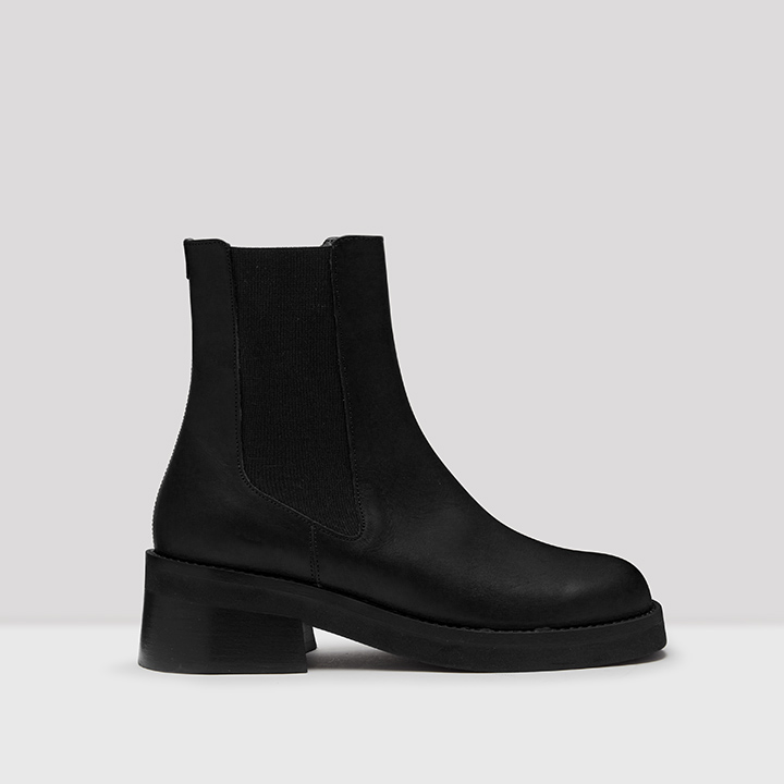 Thea Black Leather Boots // E8 by 