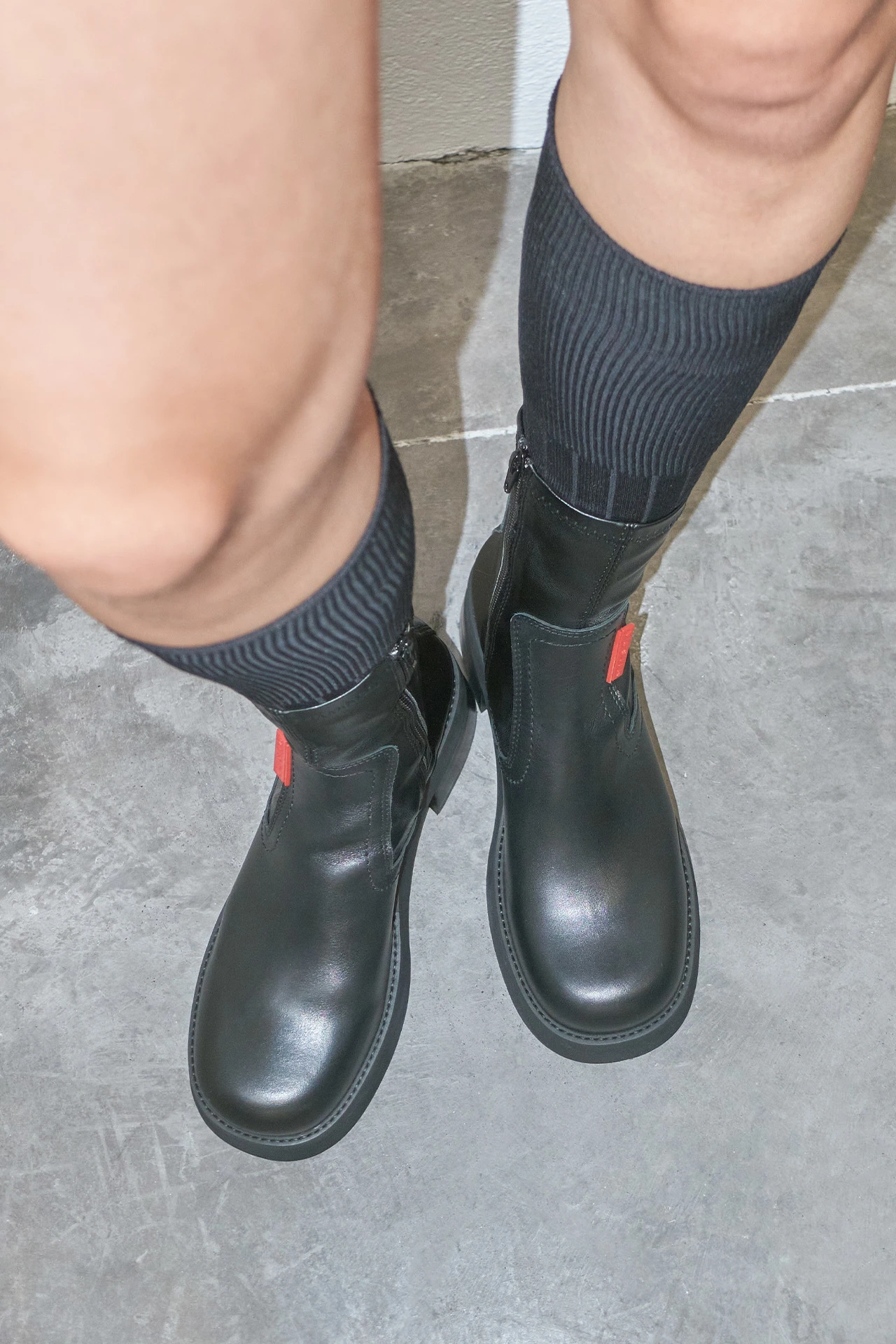 oliana black leather boots