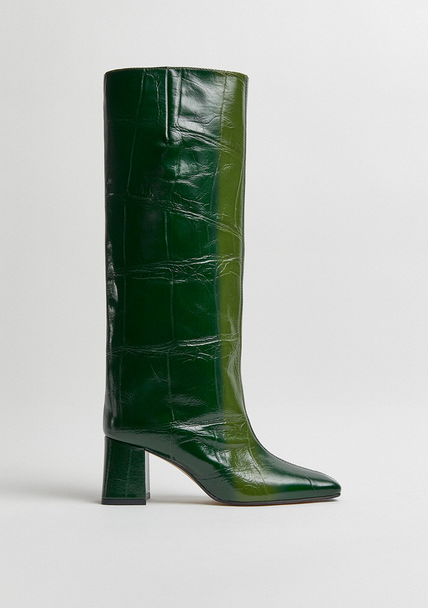 Green tall sales boots