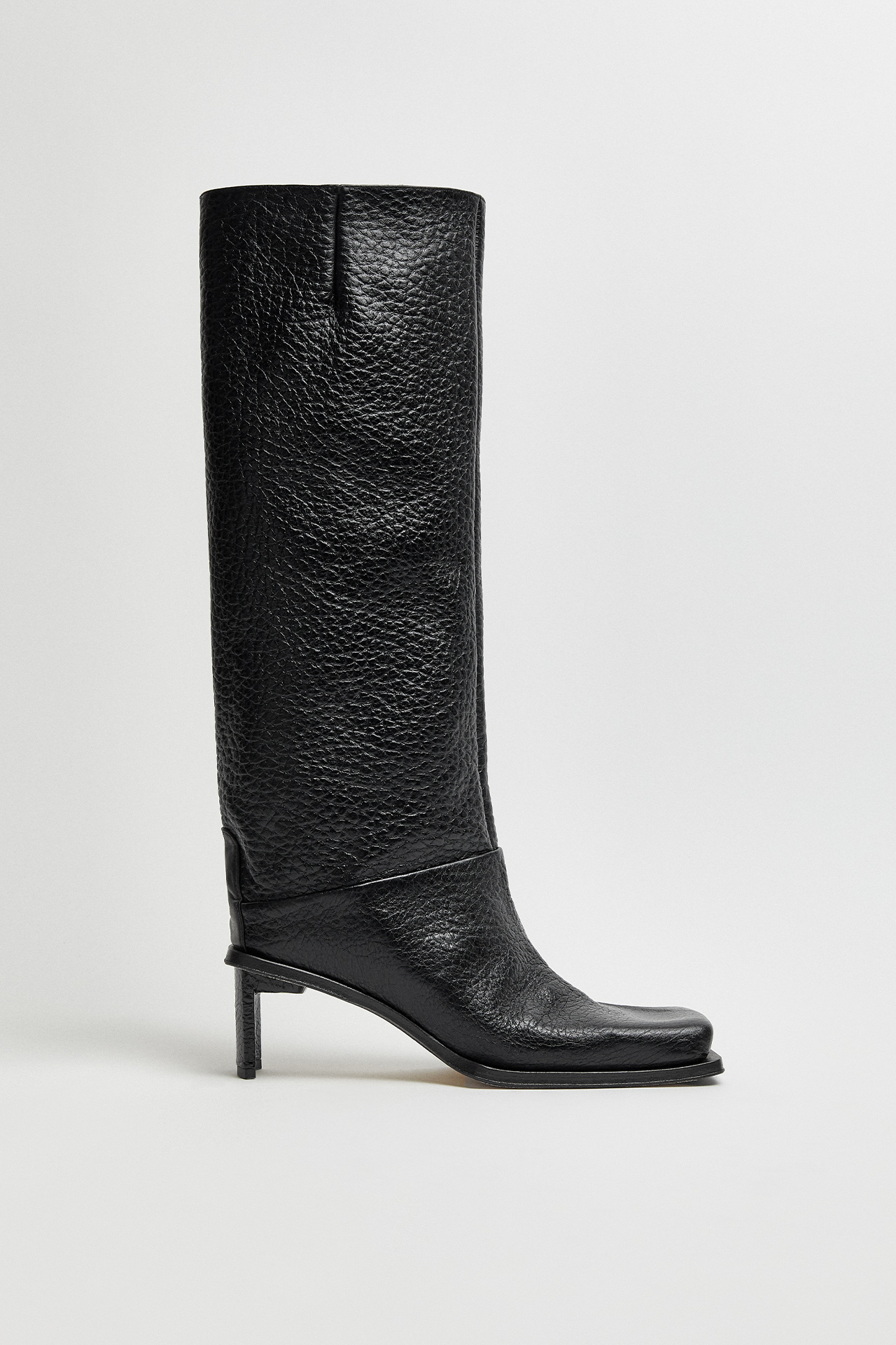 Brianna Black Grain Tall Boots