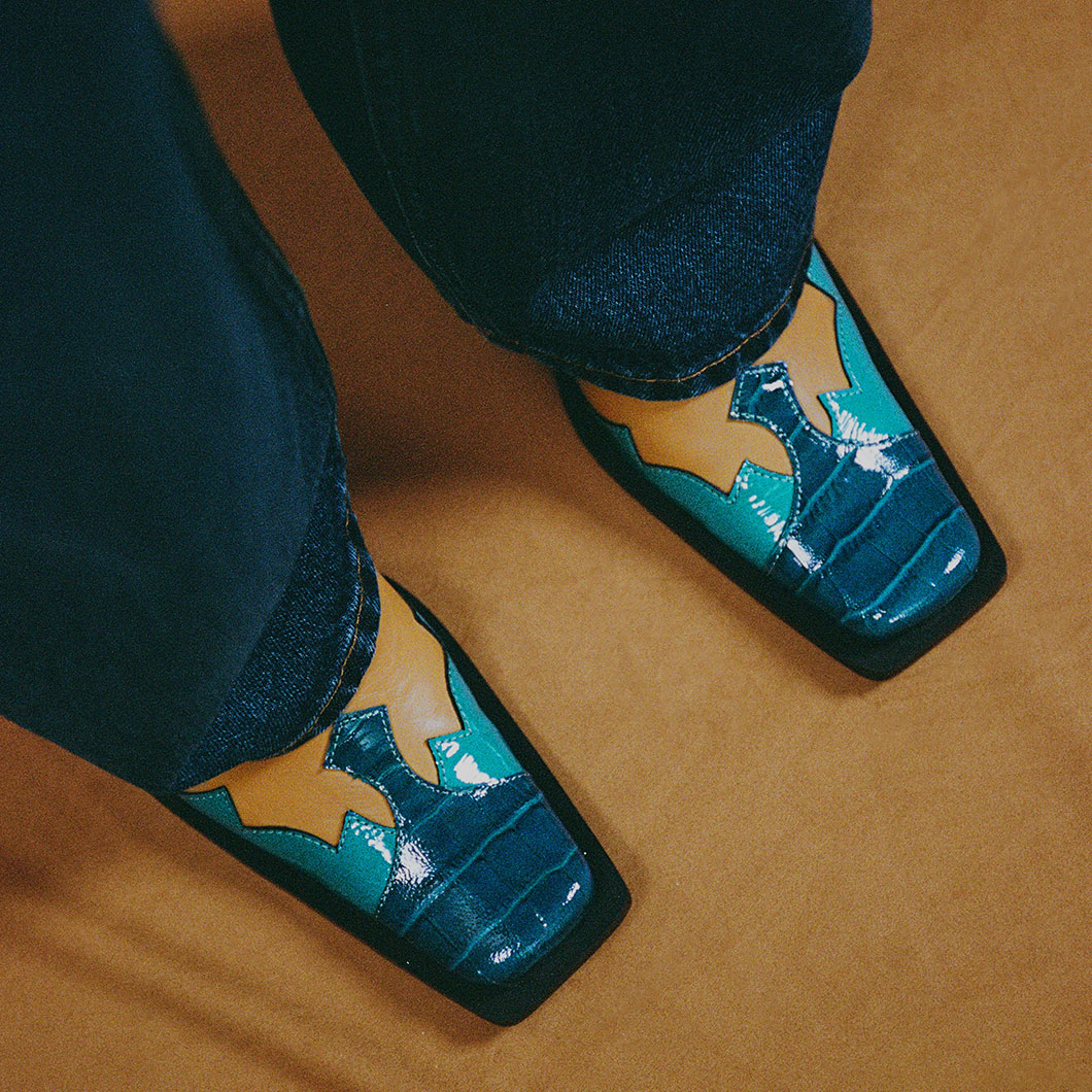 turquoise ankle boots