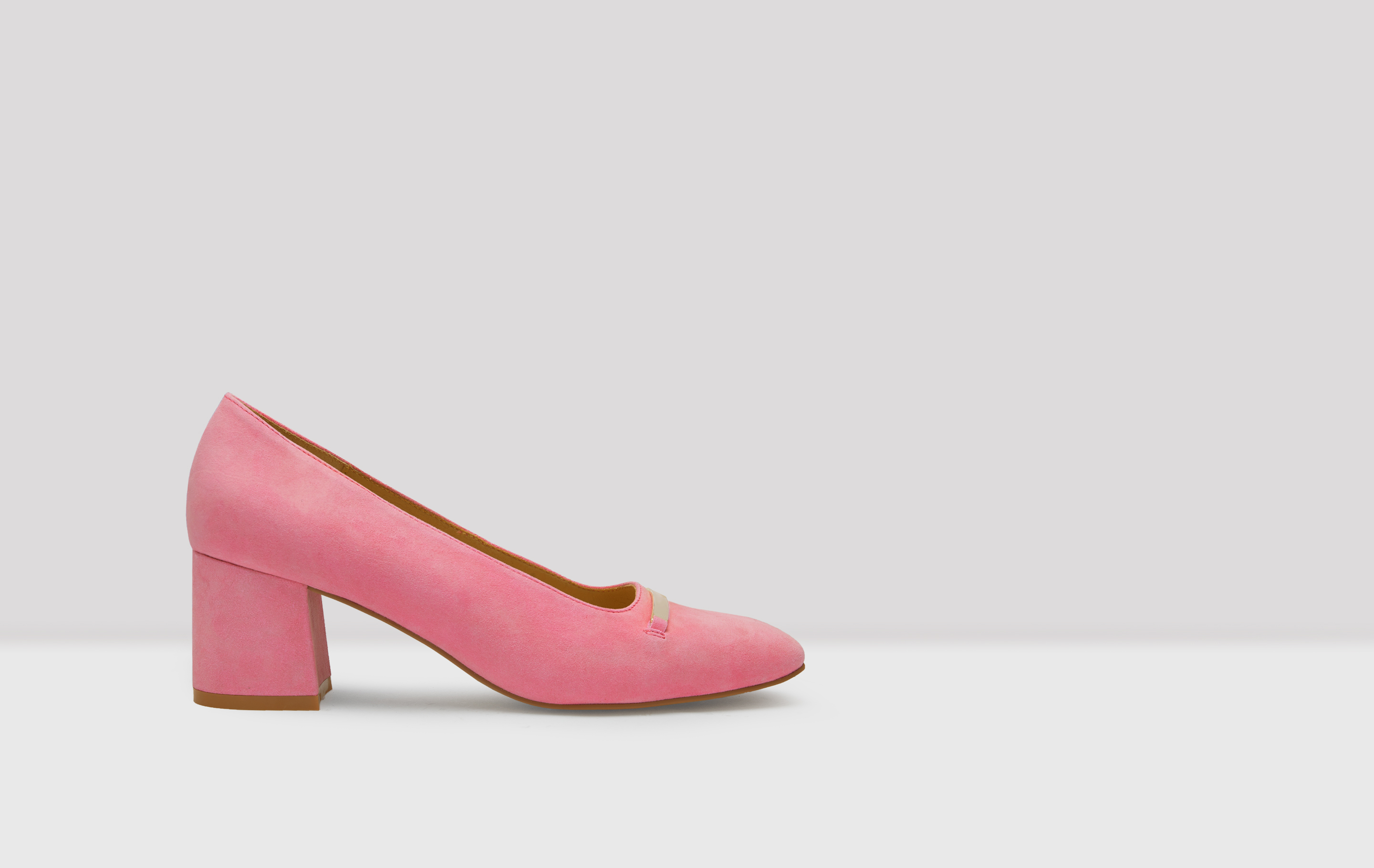 pink suede court heels