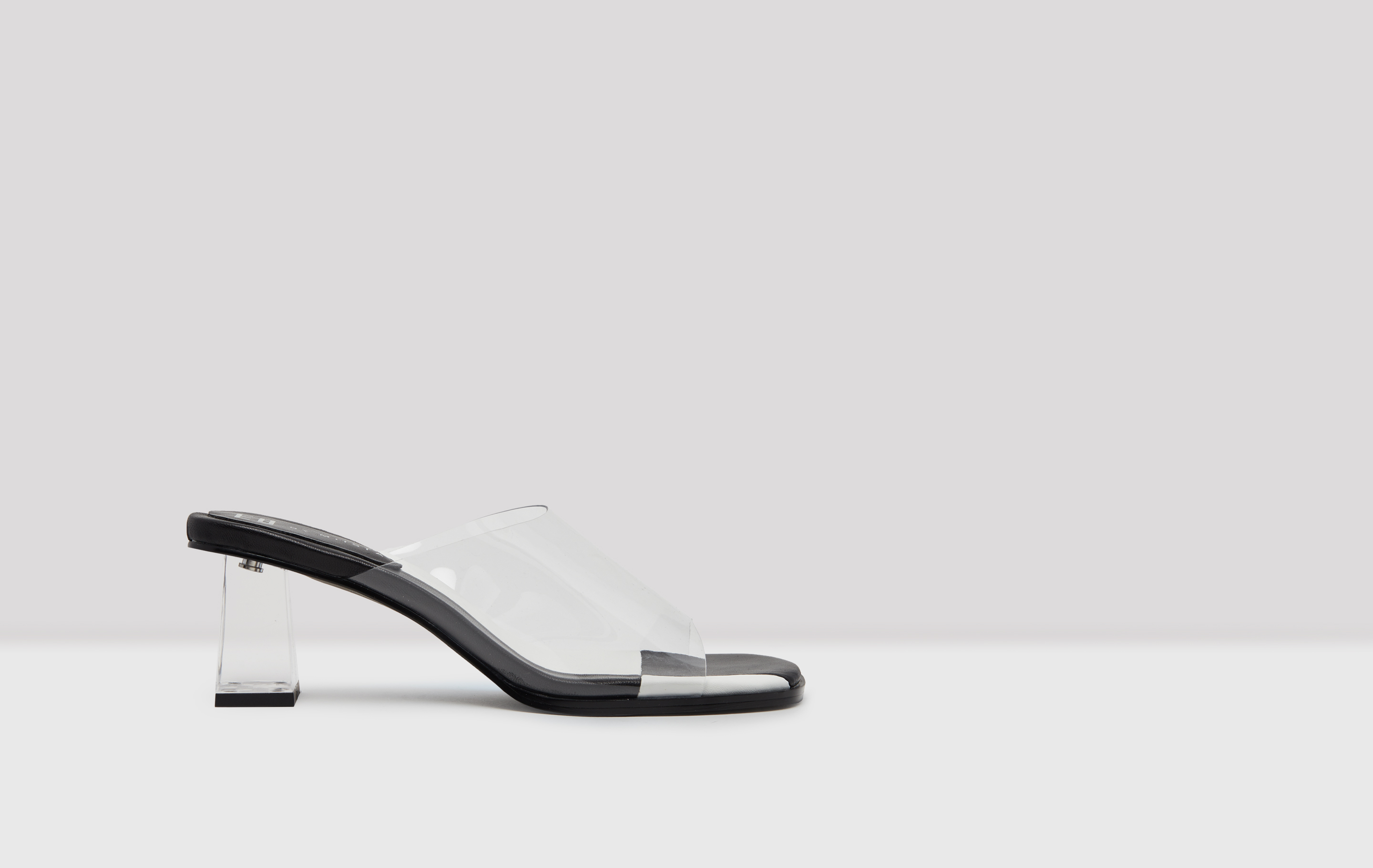 clear strap mid heels