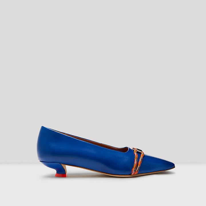 cobalt blue mid heel shoes