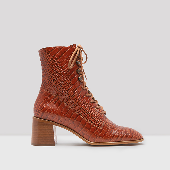 Emma Burnt Orange Leather Boots // E8 