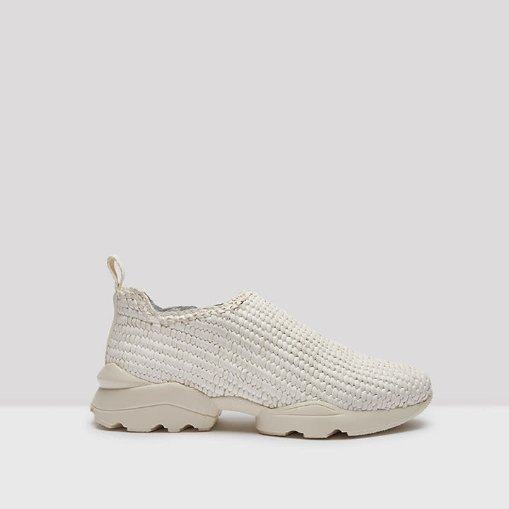 Driska Off White Woven Leather Sneakers