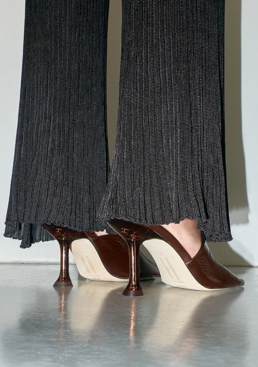 Janaina Dark Brown Mule Sandals | Miista Europe | Made in Portugal