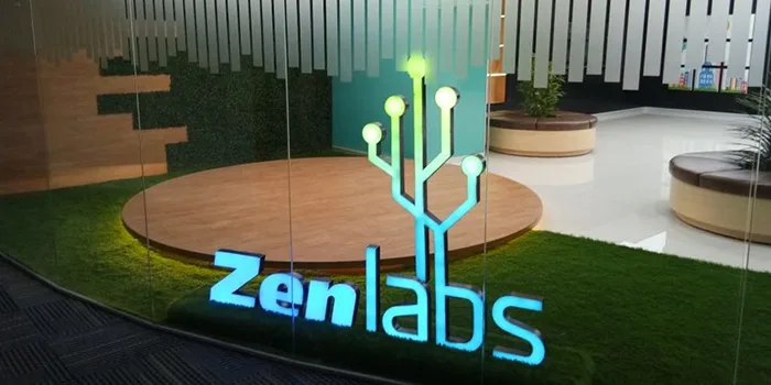 Second Zenlabs innovation hub sign board at Zensar facility Hyderabad India