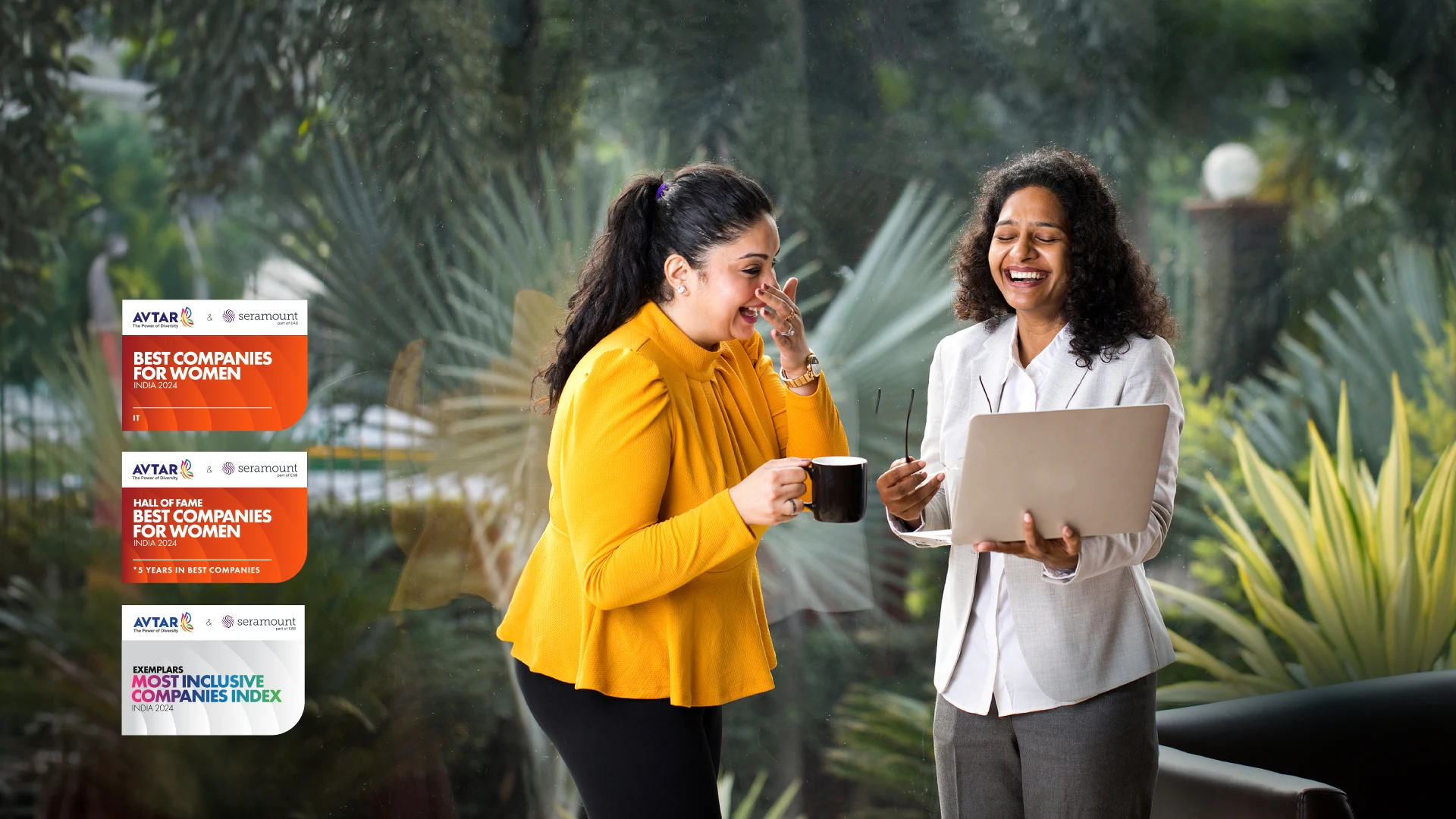 Women discussing Avtar Seramount Best Companies for Women in India award