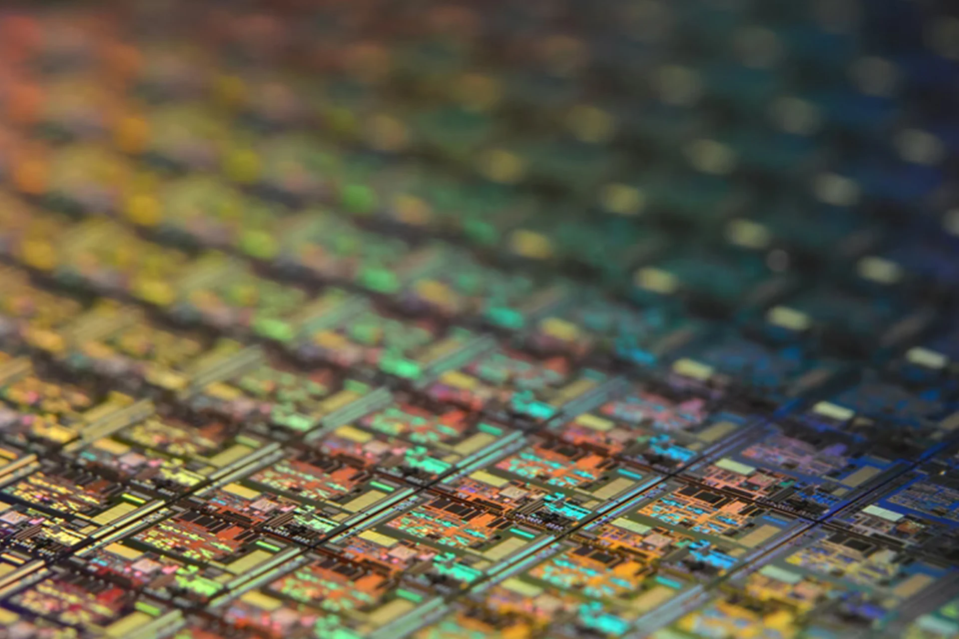 Close-up of semiconductor chips representing LED technology innovation