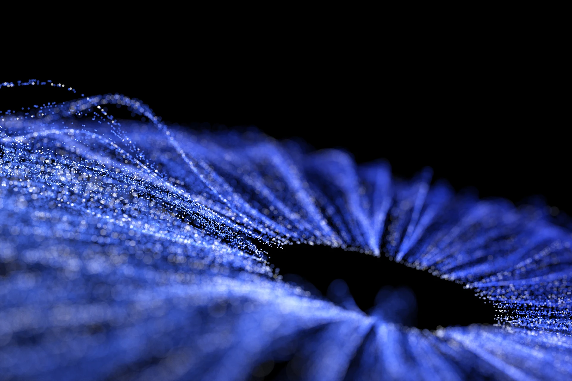 Abstract visualization of data waves representing structured test data