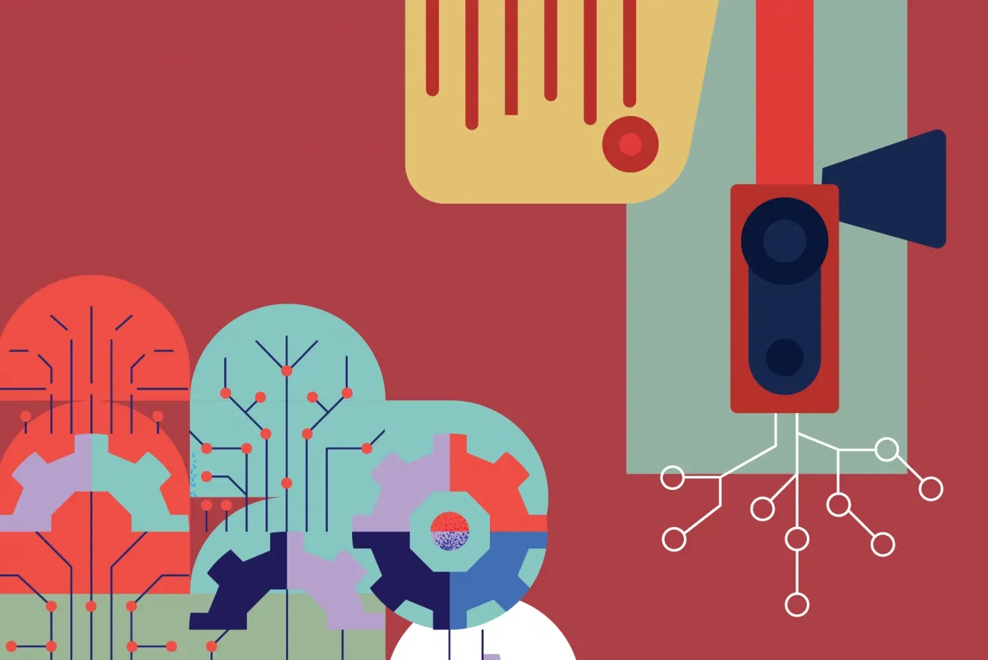 Abstract illustration representing AI and predictive maintenance solutions