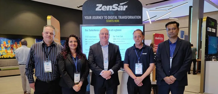 Zensar representatives team photo at Salesforce Basecamp event Cape Town