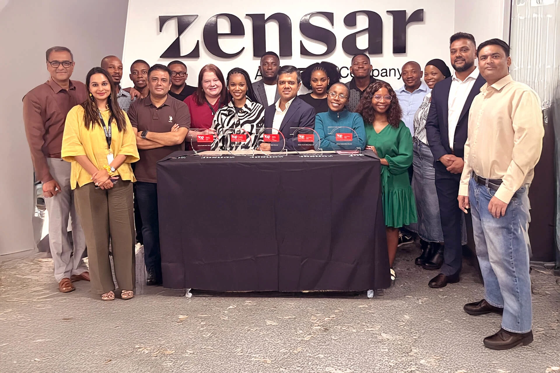 Zensar team celebrating fifth consecutive Top Employer 2026 award South Africa